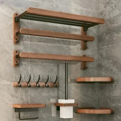 Wall Mounted Rack: Solid Wood & Metal Organizer