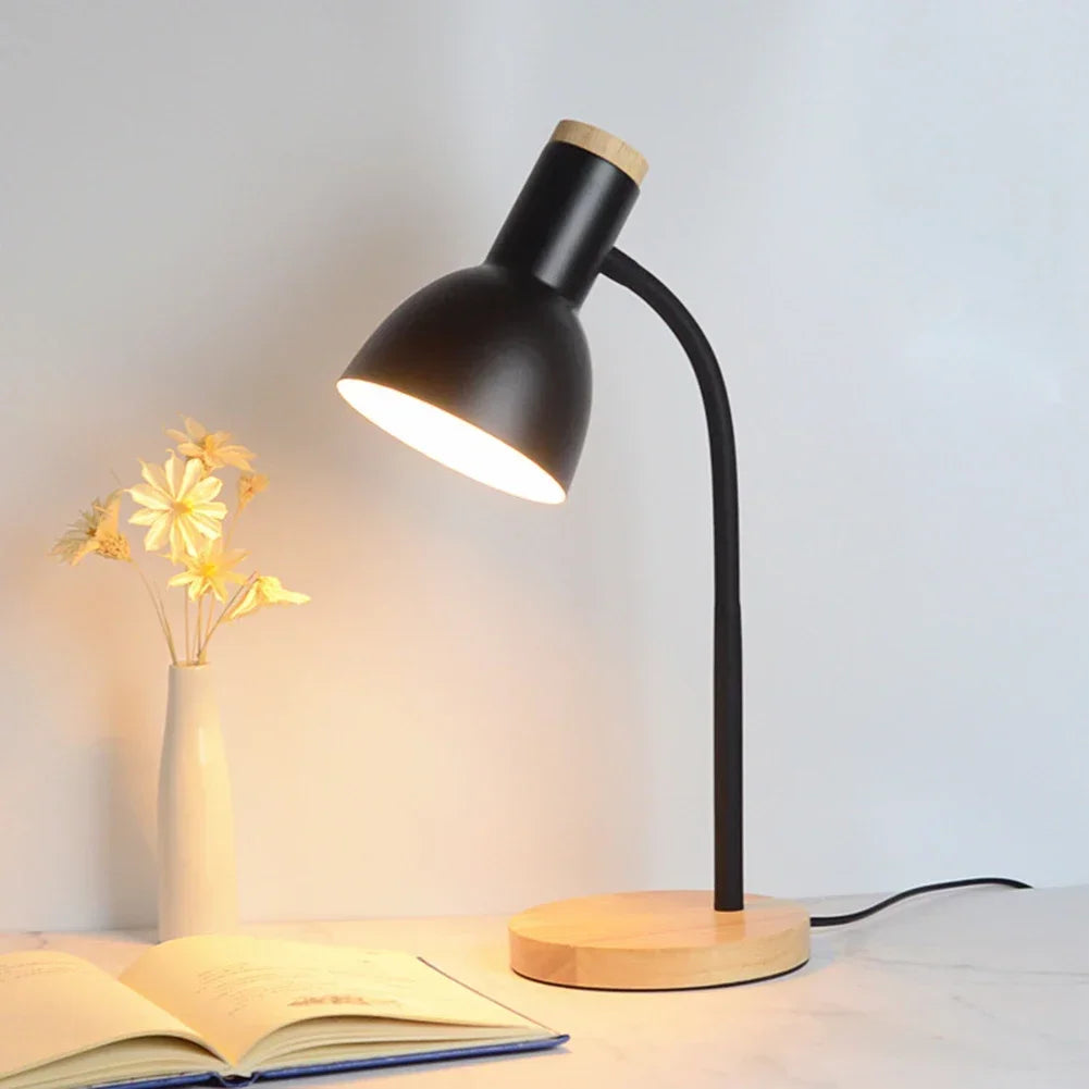 Wooden LED Nordic Desk Lamp - Eye Protection & Folding Design