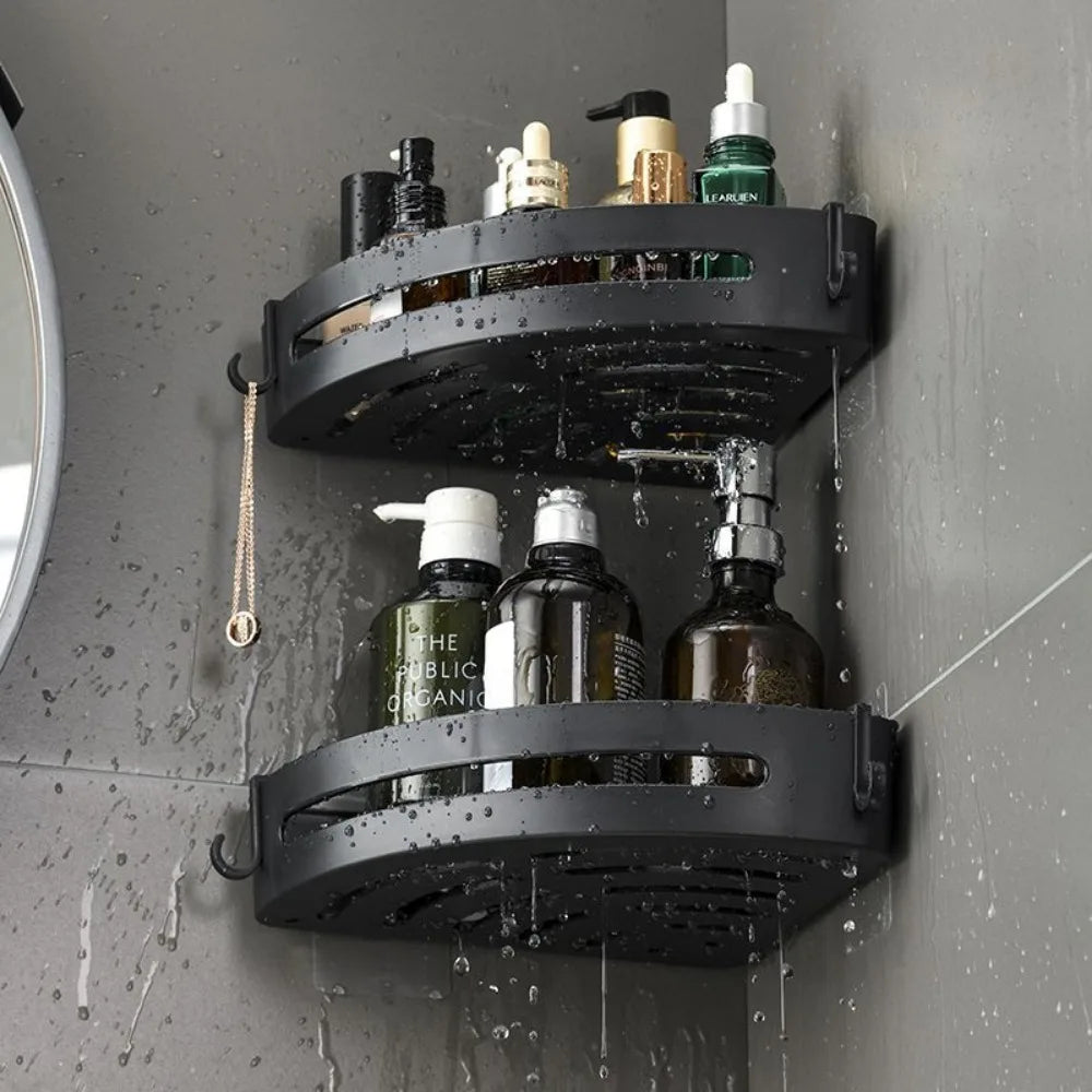 Adhesive Bathroom Shelves - No Punching Shower Storage