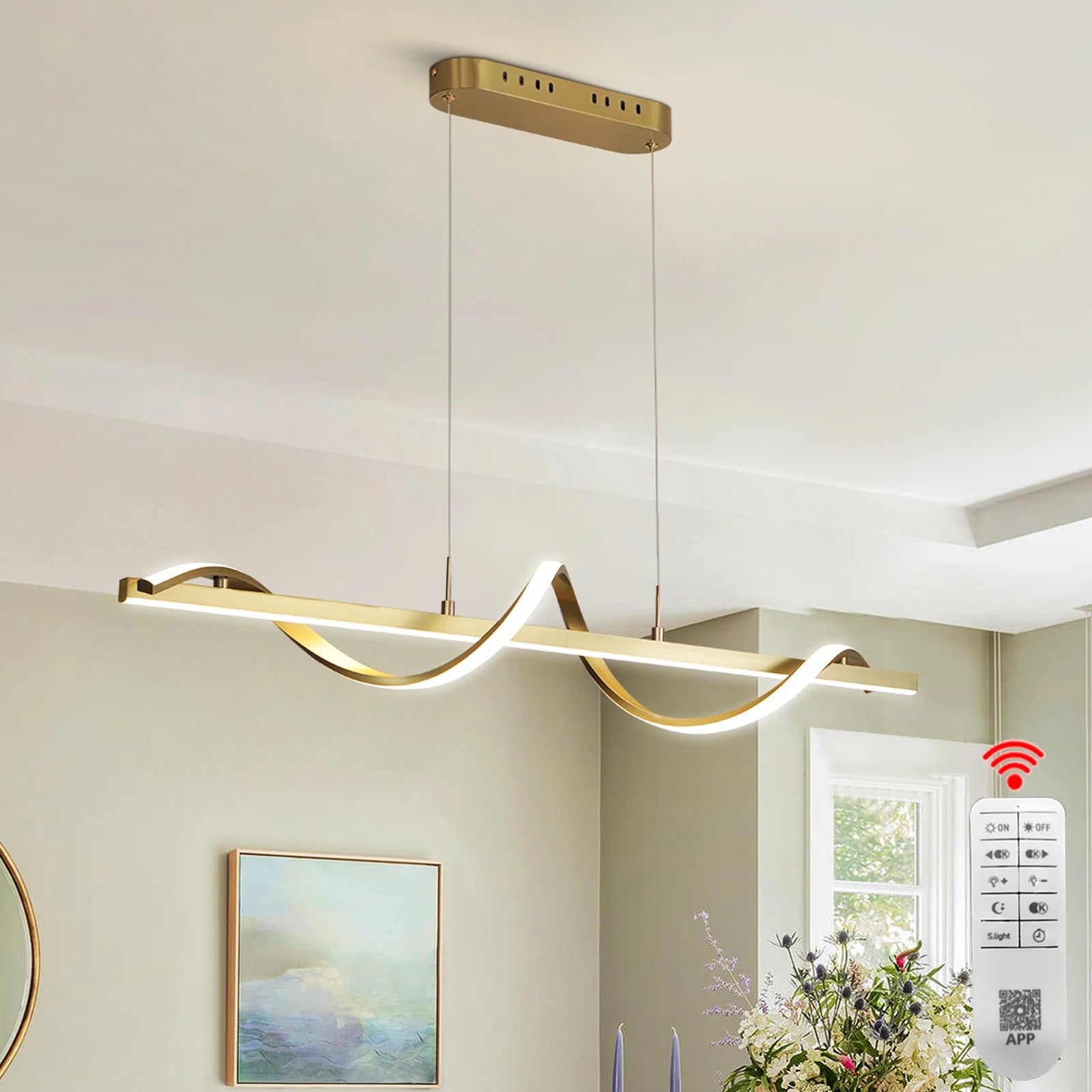 Modern Pendant Light - Dimmable & Adjustable Ceiling Lamp