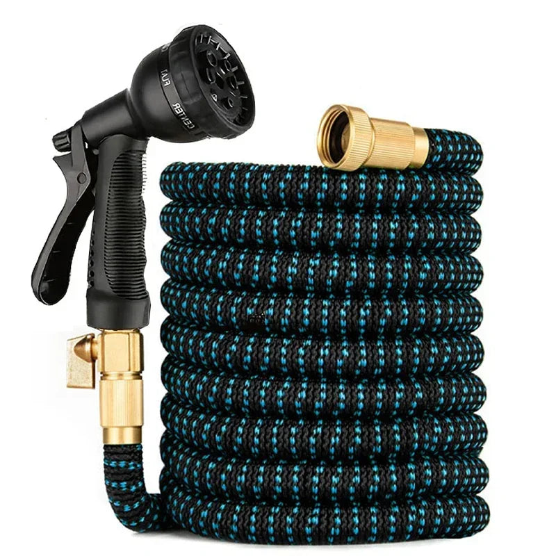 Expandable Garden Hose with Multifunctional Water Gun