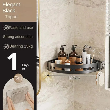 Adhesive Bathroom Shelves - No Punching Shower Storage