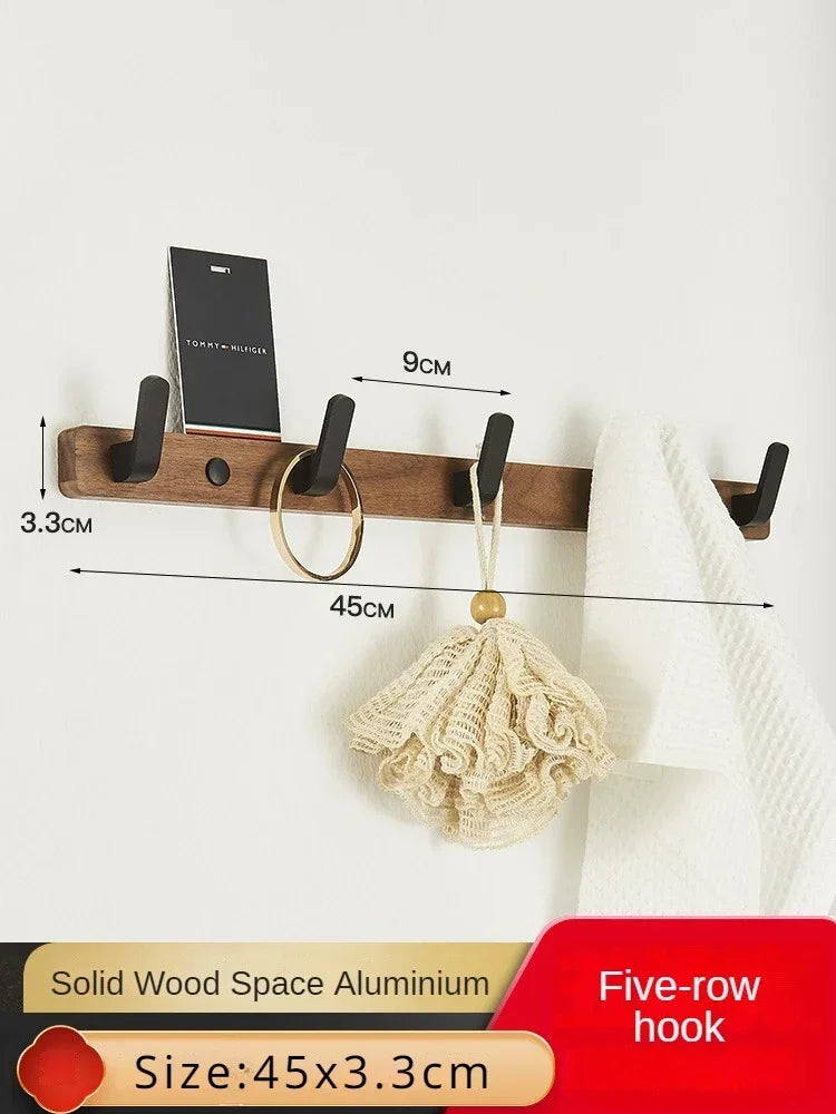 Wall Mounted Rack: Solid Wood & Metal Organizer