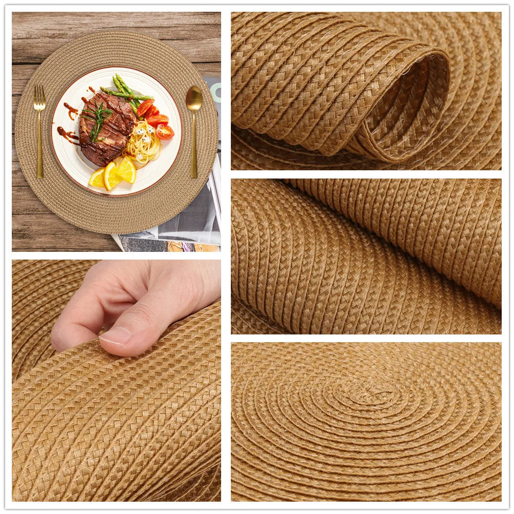 Heat Resistant Round Placemats Set of 6 - Durable & Stylish