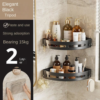 Adhesive Bathroom Shelves - No Punching Shower Storage