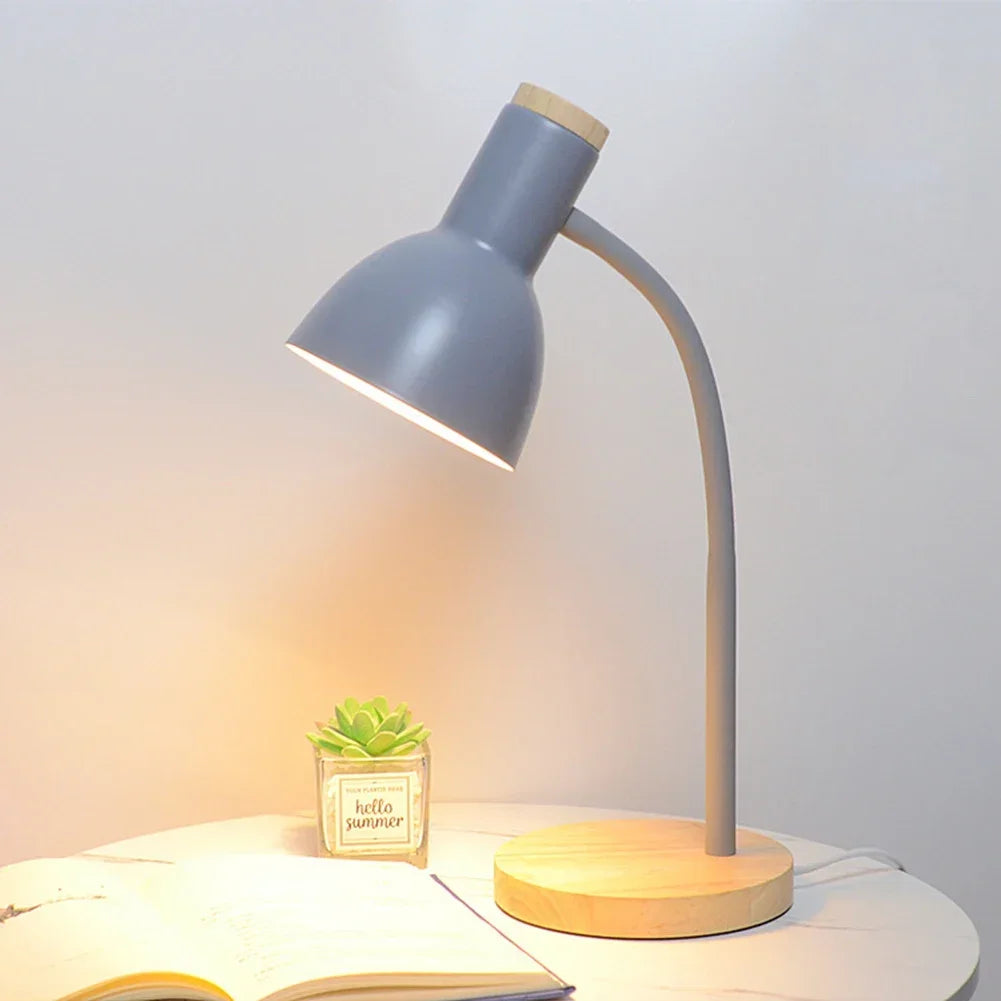 Wooden LED Nordic Desk Lamp - Eye Protection & Folding Design