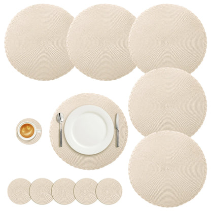 Heat Resistant Round Placemats Set of 6 - Durable & Stylish