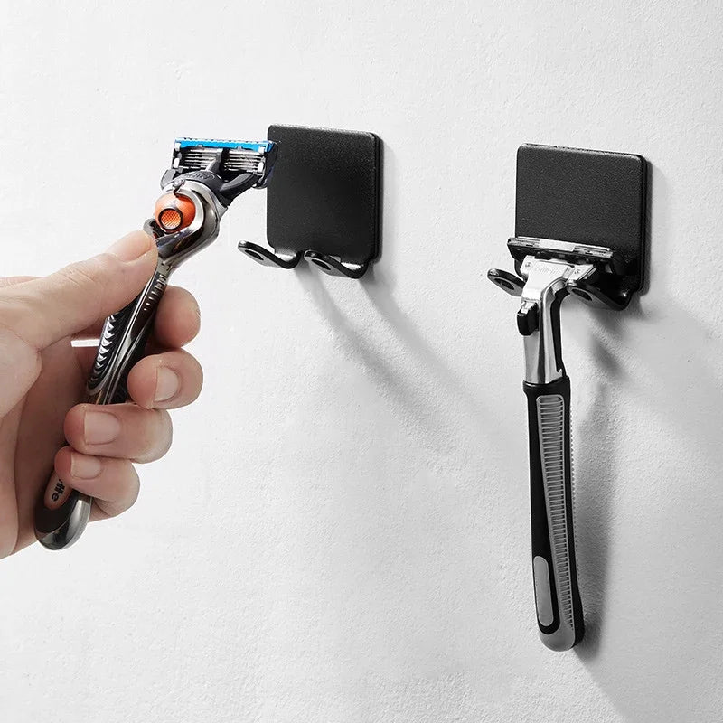 Aluminum Razor Holder - Punch-Free Wall Mount Organizer