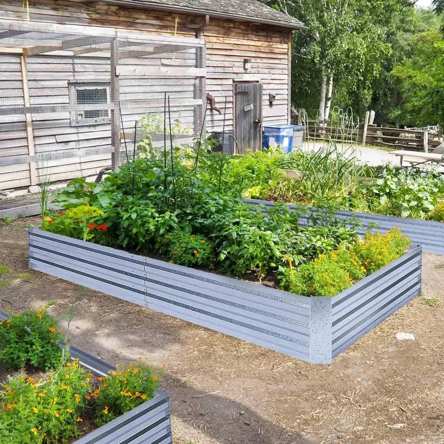 Galvanized Raised Garden Beds - Large Metal Planter 8x4x1ft