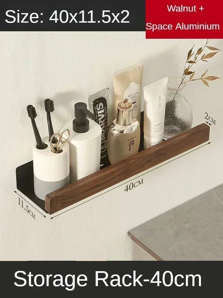 Wall Mounted Rack: Solid Wood & Metal Organizer