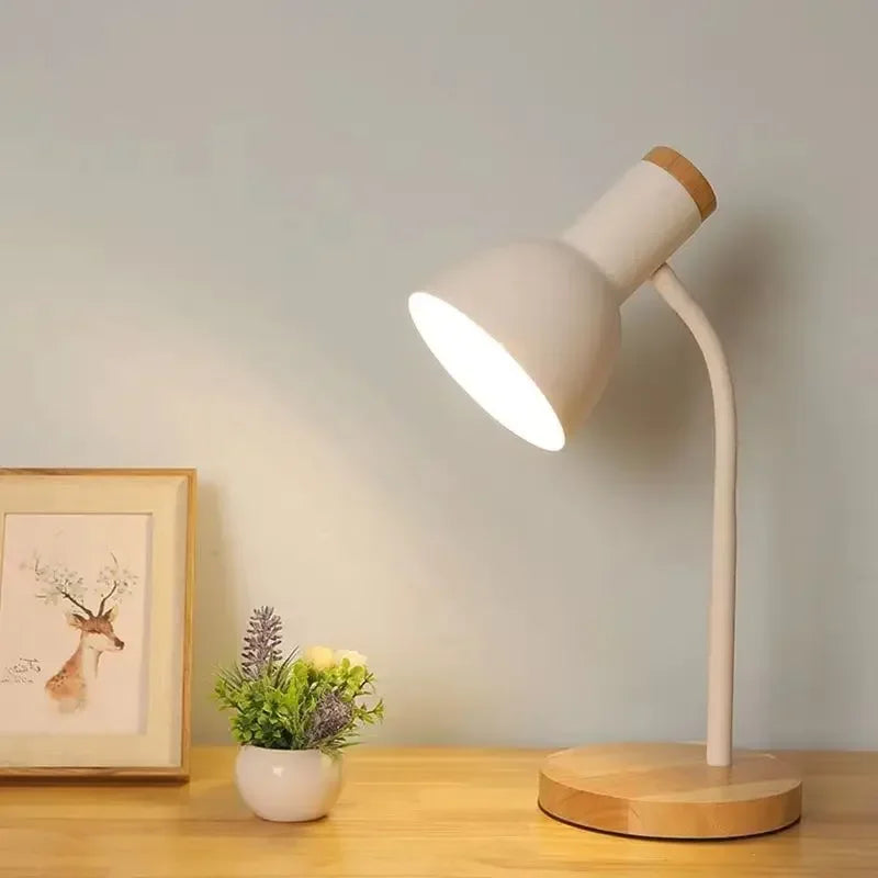 Wooden LED Nordic Desk Lamp - Eye Protection & Folding Design