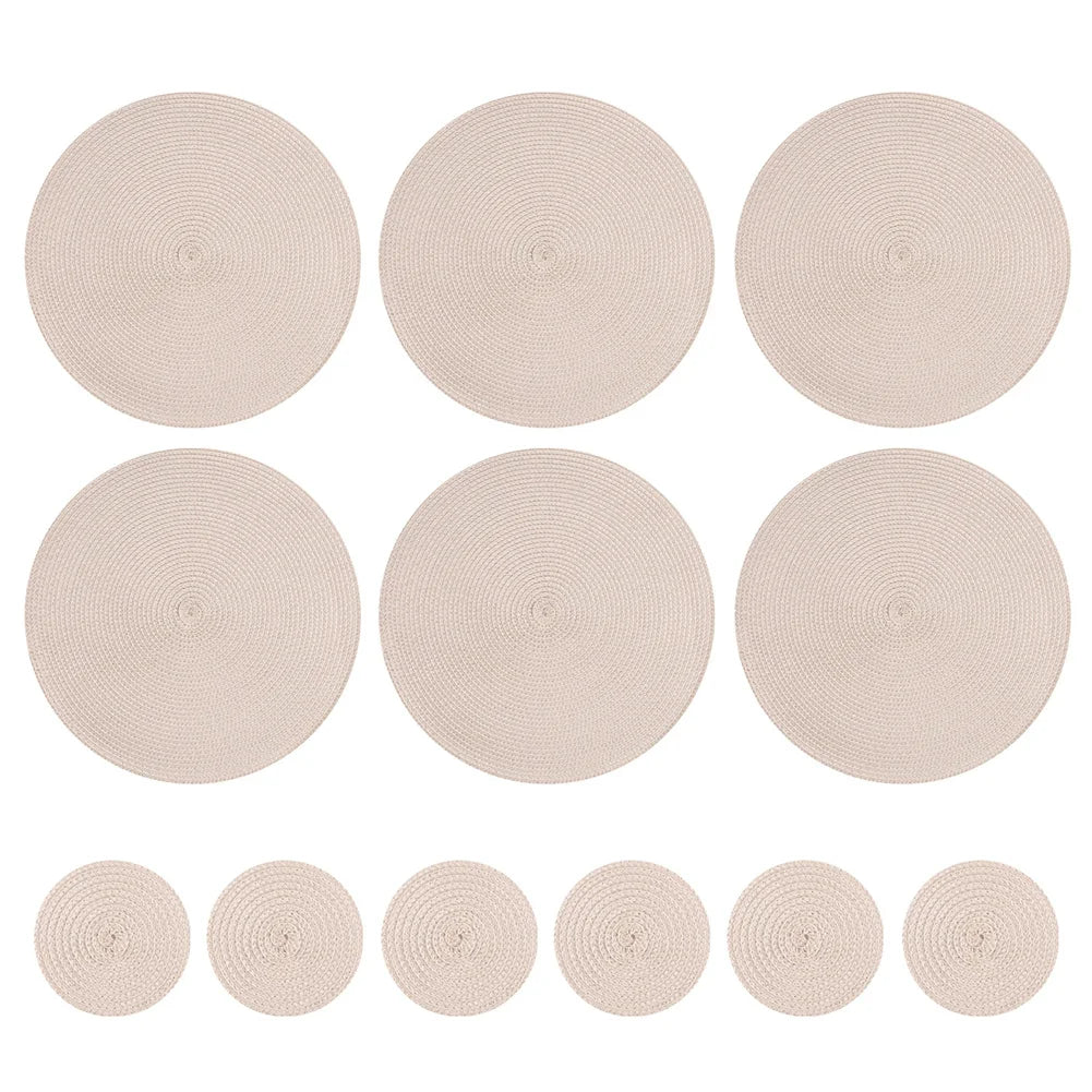 Heat Resistant Round Placemats Set of 6 - Durable & Stylish