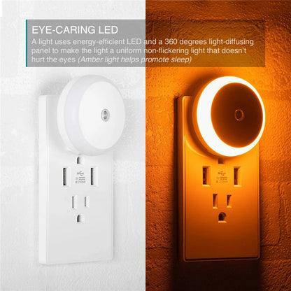 LED Night Light Smart Sensor Plug-In for Bedroom & Bathroom