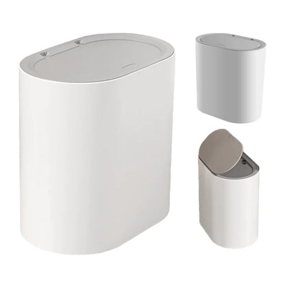 Slim Bathroom Trash Can - Pop-Up Lid, Odor Control