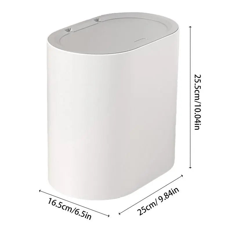 Slim Bathroom Trash Can - Pop-Up Lid, Odor Control