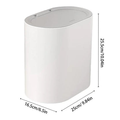 Slim Bathroom Trash Can - Pop-Up Lid, Odor Control