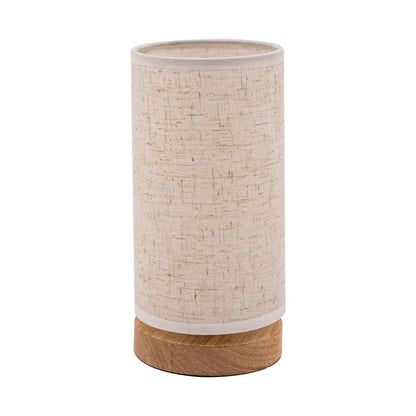 LED Table Lamp - Warm Light, Solid Wood Base, Linen Shade